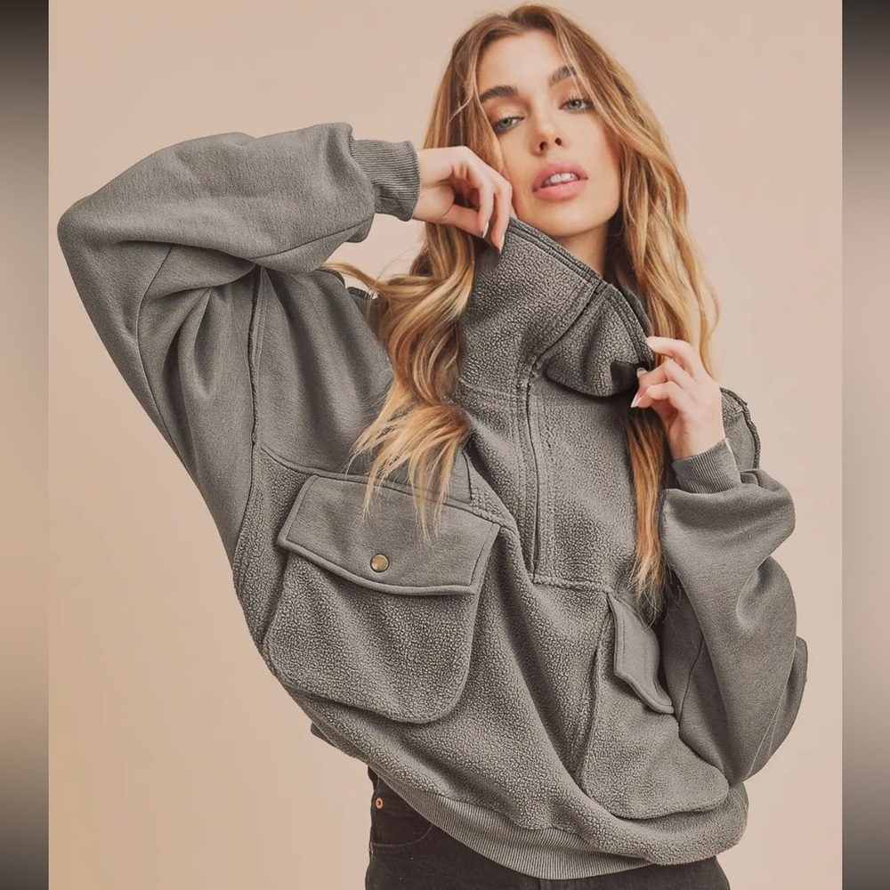 Grey Fleece Pullover
